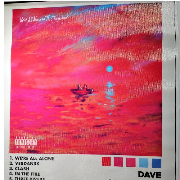 Dave We’re All Alone in This Together UK Rap Album Canvas Print 12x18" Unframed - Picture 2 of 4